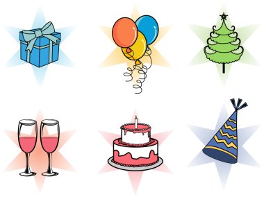  set of Christmas icons for Christmas, party & other occasions. clipart